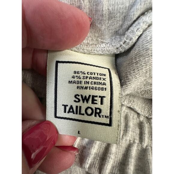 Swet Tailor Gray Jogger Pants Women’s L / Unisex Fit Cropped Sweatpants - Picture 11 of 12